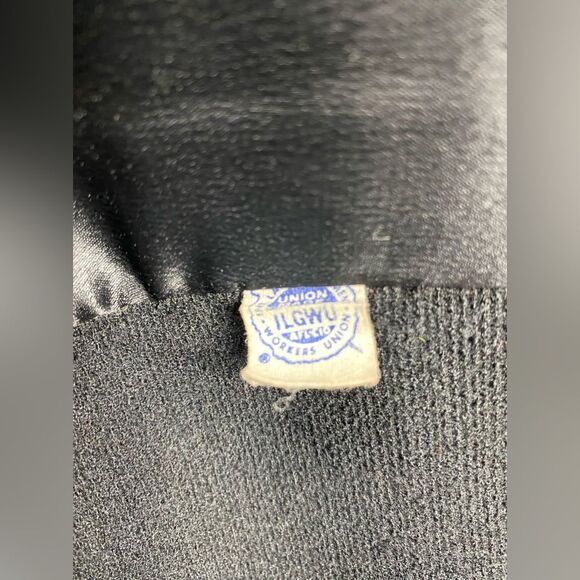 Vintage 50s Youthcraft Long Black Wool Large to XL Coat Satin Lined Big Buttons - Picture 5 of 8